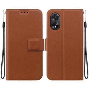 For OPPO A38 / A18 Ultra-thin Voltage Magnetic Buckle Leather Phone Case(Brown)