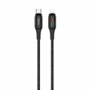 TOTUDESIGN CB-18-PD 1.2m Glowing USB-C Type-C to 8 Pin PD Charging Data Cable(Black)