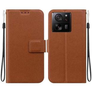 For Xiaomi 13T / 13T Pro / K60 Ultra Ultra-thin Voltage Magnetic Buckle Leather Phone Case(Brown)