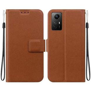 For Redmi Note 12S Ultra-thin Voltage Magnetic Buckle Leather Phone Case(Brown)