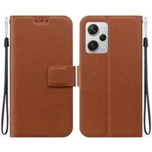 For Redmi Note 12 Pro+ Global Ultra-thin Voltage Magnetic Buckle Leather Phone Case(Brown)