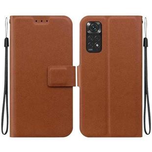 For Redmi Note 11 4G / Note 11S Ultra-thin Voltage Magnetic Buckle Leather Phone Case(Brown)