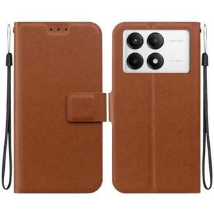 For Redmi K70 / K70 Pro / Poco F6 Pro Ultra-thin Voltage Magnetic Buckle Leather Phone Case(Brown)