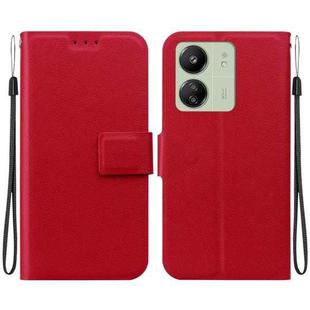 For Redmi 13C 4G / 5G / Redmi 13R Ultra-thin Voltage Magnetic Buckle Leather Phone Case(Red)