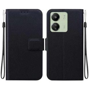 For Redmi 13C 4G / 5G / Redmi 13R Ultra-thin Voltage Magnetic Buckle Leather Phone Case(Black)