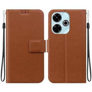 For Redmi 13 4G / Poco M6 4G Ultra-thin Voltage Magnetic Buckle Leather Phone Case(Brown)