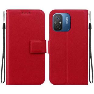 For Redmi 12C / Redmi 11A Ultra-thin Voltage Magnetic Buckle Leather Phone Case(Red)