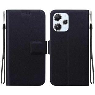 For Redmi 12 4G / 5G / Redmi Note 12R Ultra-thin Voltage Magnetic Buckle Leather Phone Case(Black)