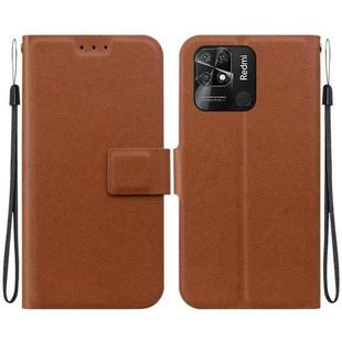 For Redmi 10 / 10 Power India / Redmi 10C Ultra-thin Voltage Magnetic Buckle Leather Phone Case(Brown)