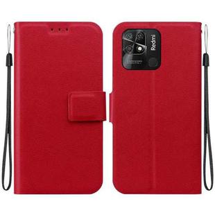 For Redmi 10 / 10 Power India / Redmi 10C Ultra-thin Voltage Magnetic Buckle Leather Phone Case(Red)