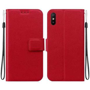 For Redmi 9A Sport / Redmi 9i Sport Ultra-thin Voltage Magnetic Buckle Leather Phone Case(Red)