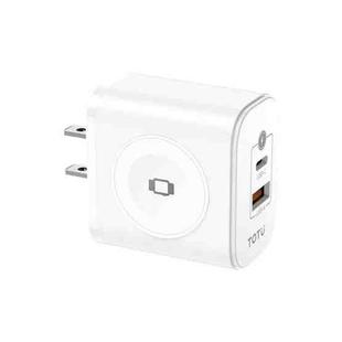 TOTUDESIGN UW128 23W USB-A to Type-C GaN Watch Fast Charging Travel Charger, Plug:US Plug(White)