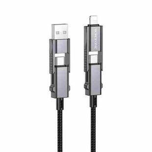 Borofone BU55 4 in 1 USB and Type-C to Type-C and 8 Pin Data Cable, Length: 1.2m(Black)