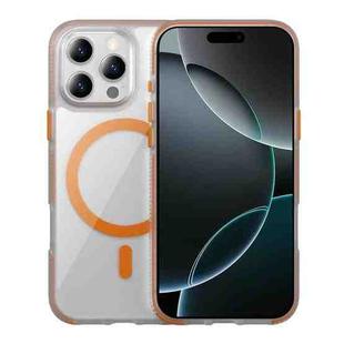 For iPhone 16 Pro Max Ice Skin MagSafe PC Hybrid TPU Phone Case(Orange)