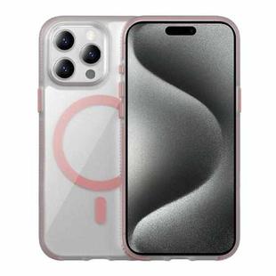 For iPhone 15 Pro Max Ice Skin MagSafe PC Hybrid TPU Phone Case(Pink)