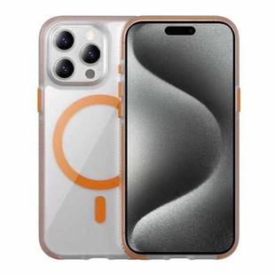 For iPhone 15 Pro Ice Skin MagSafe PC Hybrid TPU Phone Case(Orange)