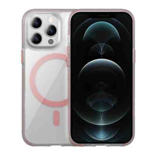 For iPhone 12 Pro Ice Skin MagSafe PC Hybrid TPU Phone Case(Pink)