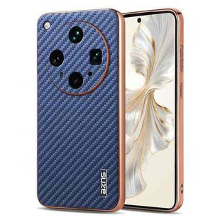 For OPPO Find X8 Ultra AZNS Electroplated Edge Carbon Fiber Texture Phone Case(Blue)