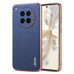 For OPPO Find X8s AZNS Electroplated Edge Carbon Fiber Texture Phone Case(Blue)
