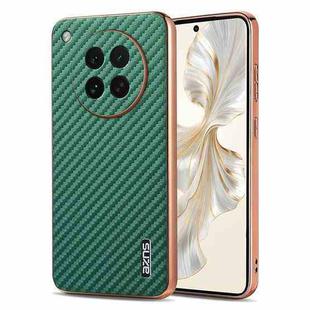 For OPPO Find X8s AZNS Electroplated Edge Carbon Fiber Texture Phone Case(Green)