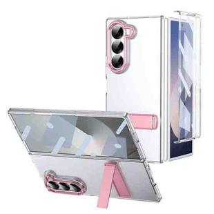 For Samsung Galaxy Z Fold6 Ice-Cold Holder PC Hybrid TPU Phone Case(Pink)