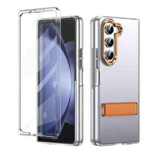 For Samsung Galaxy Z Fold5 Ice-Cold Holder PC Hybrid TPU Phone Case(Orange)