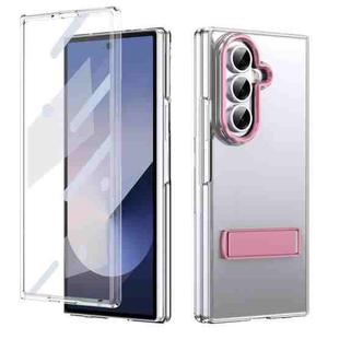 For Samsung Galaxy Z Fold7 5G Ice-Cold Holder PC Hybrid TPU Phone Case(Pink)