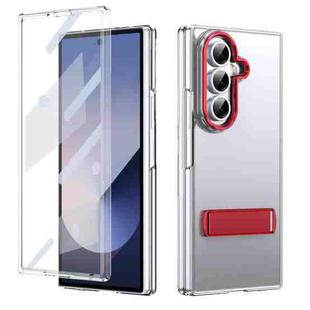 For Samsung Galaxy Z Fold7 5G Ice-Cold Holder PC Hybrid TPU Phone Case(Red)