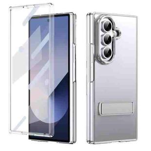 For Samsung Galaxy Z Fold7 5G Ice-Cold Holder PC Hybrid TPU Phone Case(Silver)