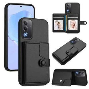 For OPPO A3 Pro Global Button Card Bag RFID Anti-theft Phone Case(Black)