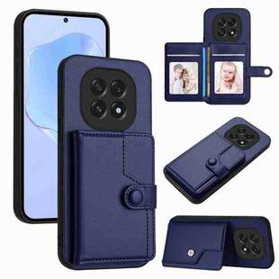 For OPPO A5 / F29 Button Card Bag RFID Anti-theft Phone Case(Blue)