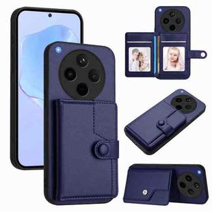 For OPPO Find X8s+ Button Card Bag RFID Anti-theft Phone Case(Blue)