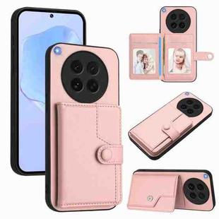 For OPPO Find X8s Button Card Bag RFID Anti-theft Phone Case(Pink)