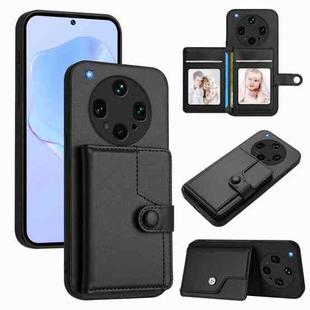For OPPO Find X8 Ultra Button Card Bag RFID Anti-theft Phone Case(Black)