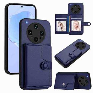 For OPPO Find X8 Ultra Button Card Bag RFID Anti-theft Phone Case(Blue)