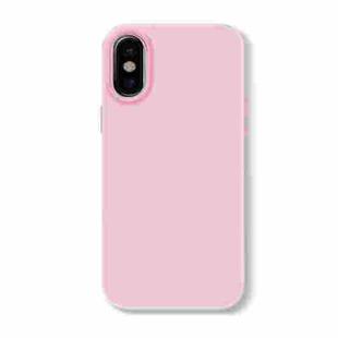 For iPhone X / XS Skin Feeling Jelly Series TPU + PC Full Coverage Phone Case(Pink)