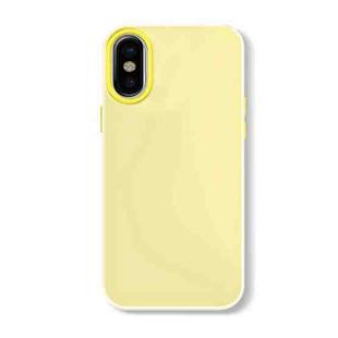 For iPhone X / XS Skin Feeling Jelly Series TPU + PC Full Coverage Phone Case(Yellow)