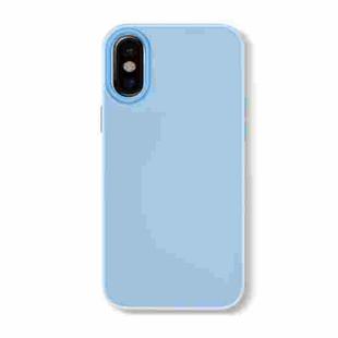 For iPhone X / XS Skin Feeling Jelly Series TPU + PC Full Coverage Phone Case(Blue)