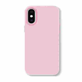 For iPhone XS Max Skin Feeling Jelly Series TPU + PC Full Coverage Phone Case(Pink)