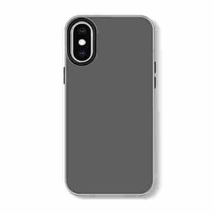 For iPhone XS Max Skin Feeling Jelly Series TPU + PC Full Coverage Phone Case(Black)