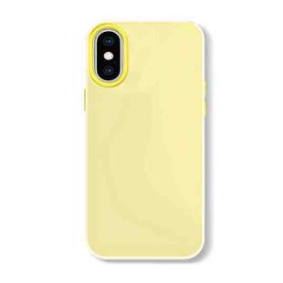 For iPhone XS Max Skin Feeling Jelly Series TPU + PC Full Coverage Phone Case(Yellow)