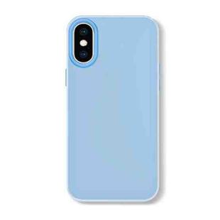 For iPhone XS Max Skin Feeling Jelly Series TPU + PC Full Coverage Phone Case(Blue)