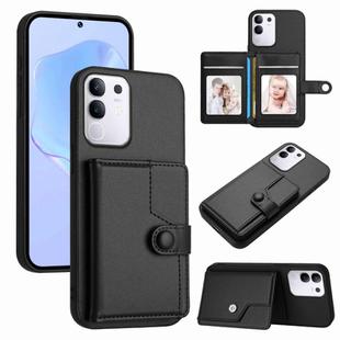 For vivo Y29 4G / T4x / Y300t Button Card Bag RFID Anti-theft Phone Case(Black)