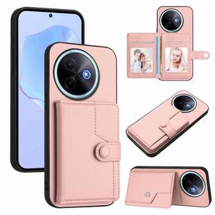 For vivo Y39 5G / Y300i Button Card Bag RFID Anti-theft Phone Case(Pink)