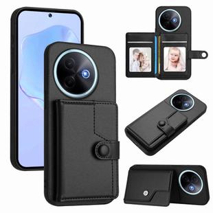 For vivo Y39 5G / Y300i Button Card Bag RFID Anti-theft Phone Case(Black)
