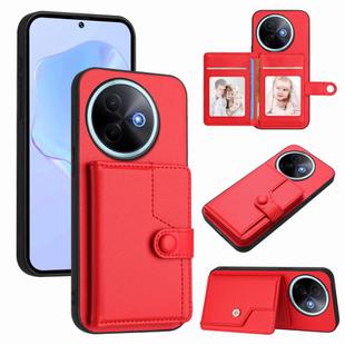 For vivo Y39 5G / Y300i Button Card Bag RFID Anti-theft Phone Case(Red)