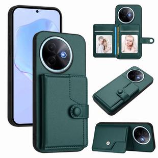 For vivo Y39 5G / Y300i Button Card Bag RFID Anti-theft Phone Case(Green)