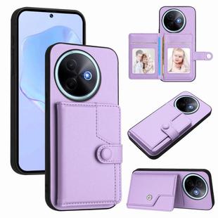 For vivo Y39 5G / Y300i Button Card Bag RFID Anti-theft Phone Case(Purple)