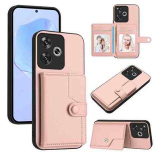 For Xiaomi Poco F6 5G India Button Card Bag RFID Anti-theft Phone Case(Pink)