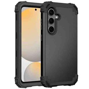 For Samsung Galaxy S24 FE 5G 3 in 1 Silicone Hybrid PC Shockproof Phone Case(Black)